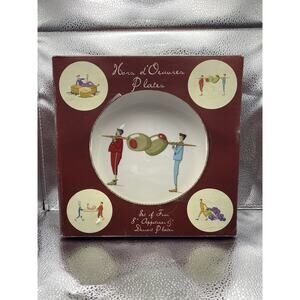 CIDER HOUSE set Of 4 Appetizer & Dessert Plates 8” Designer Decor Hors D’oeuvres